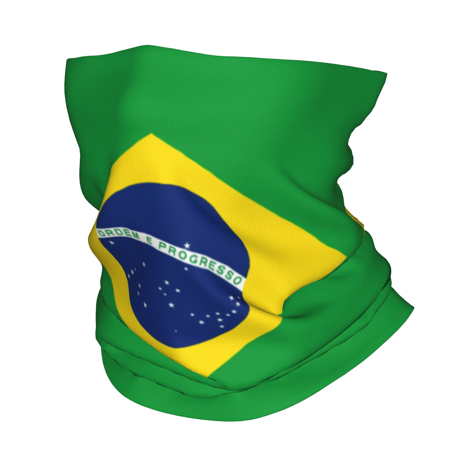 Neck Gaiter Fleece - Benutzerdefinierte Brasilien Flagge Bandana Halswärmer Männer