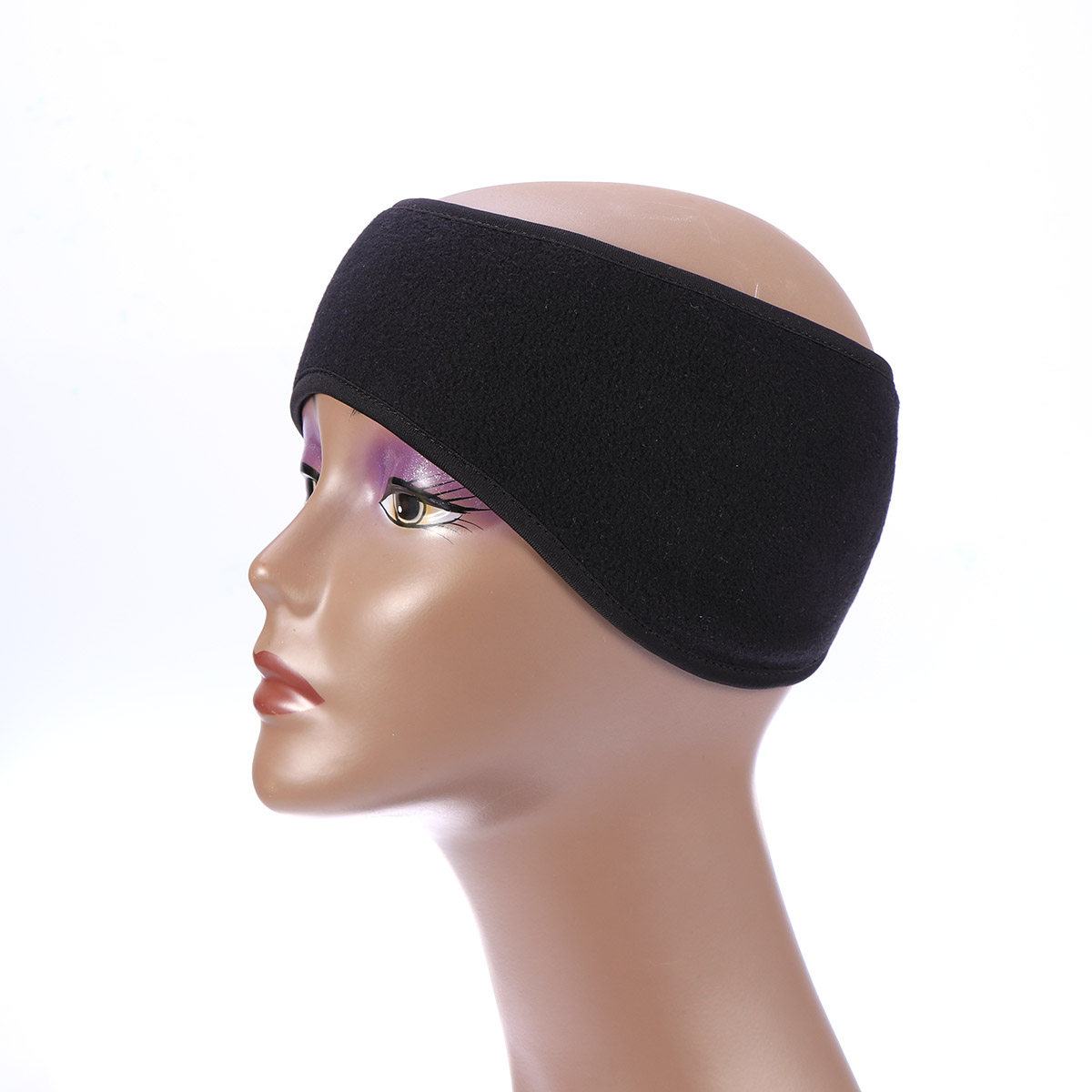 Fleece Ear Warmer Band - Unisex Schwarzes Ohrenwärmer-Stirnband Fleece Thermisches Winter-Ski-Haarband