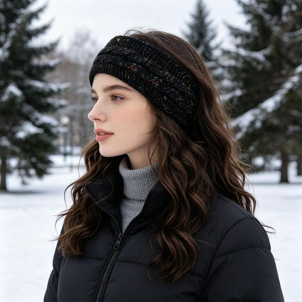 Fleece Ear Warmer Band - Bequeme, elastische Haarbänder, Winter-Stirnbänder für Damen,